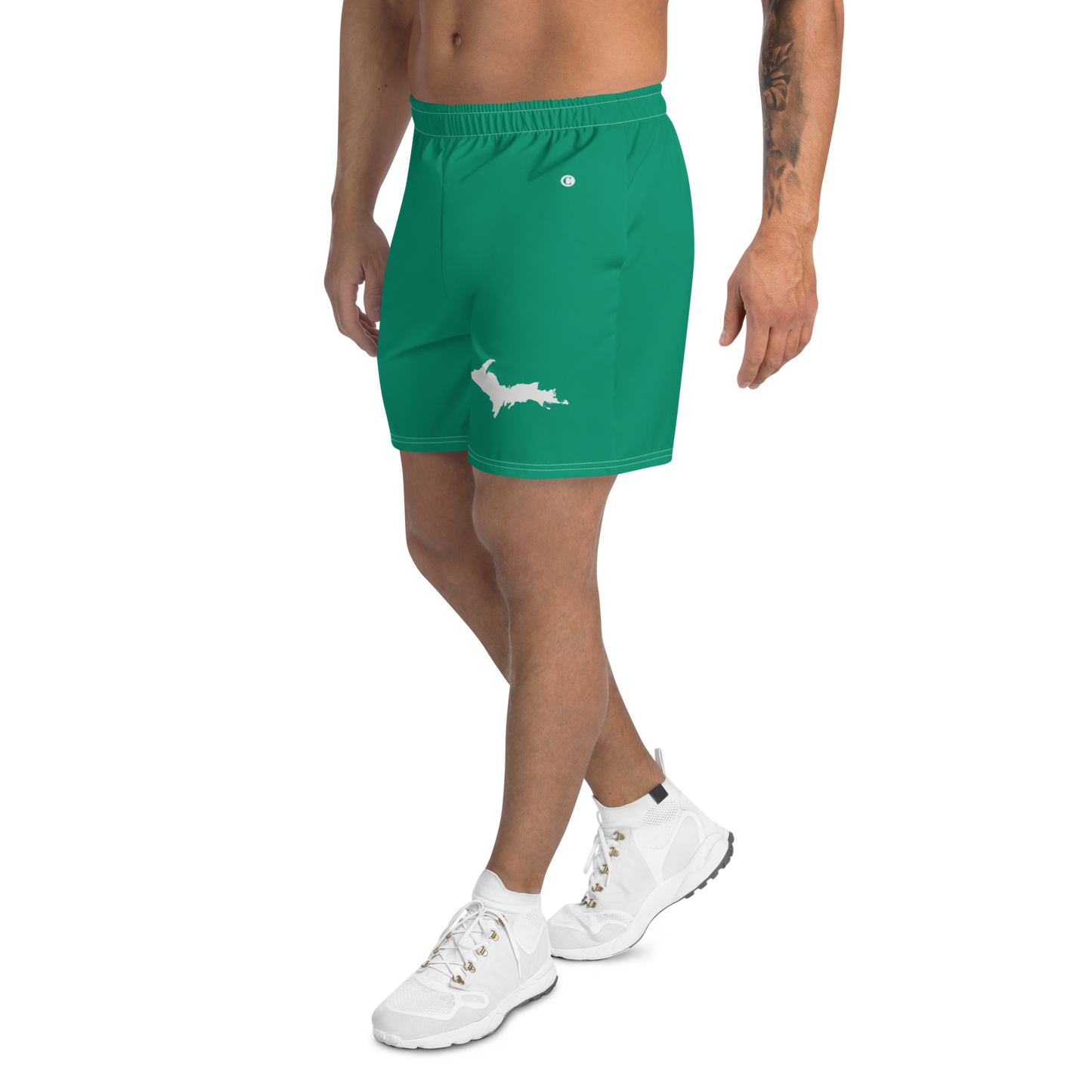 Michigan Upper Peninsula Athletic Shorts (w/ UP USA Flag) | Men's - Emerald Green