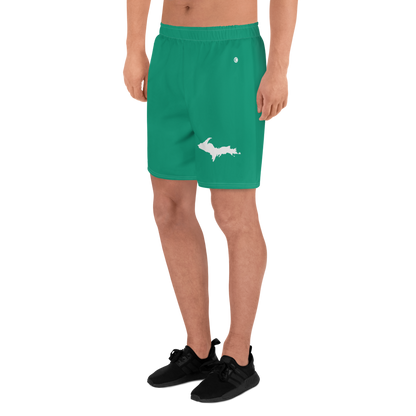 Michigan Upper Peninsula Athletic Shorts (w/ UP USA Flag) | Men's - Emerald Green