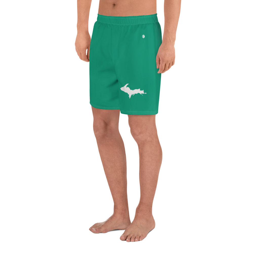 Michigan Upper Peninsula Athletic Shorts (w/ UP USA Flag) | Men's - Emerald Green