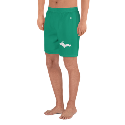 Michigan Upper Peninsula Athletic Shorts (w/ UP USA Flag) | Men's - Emerald Green