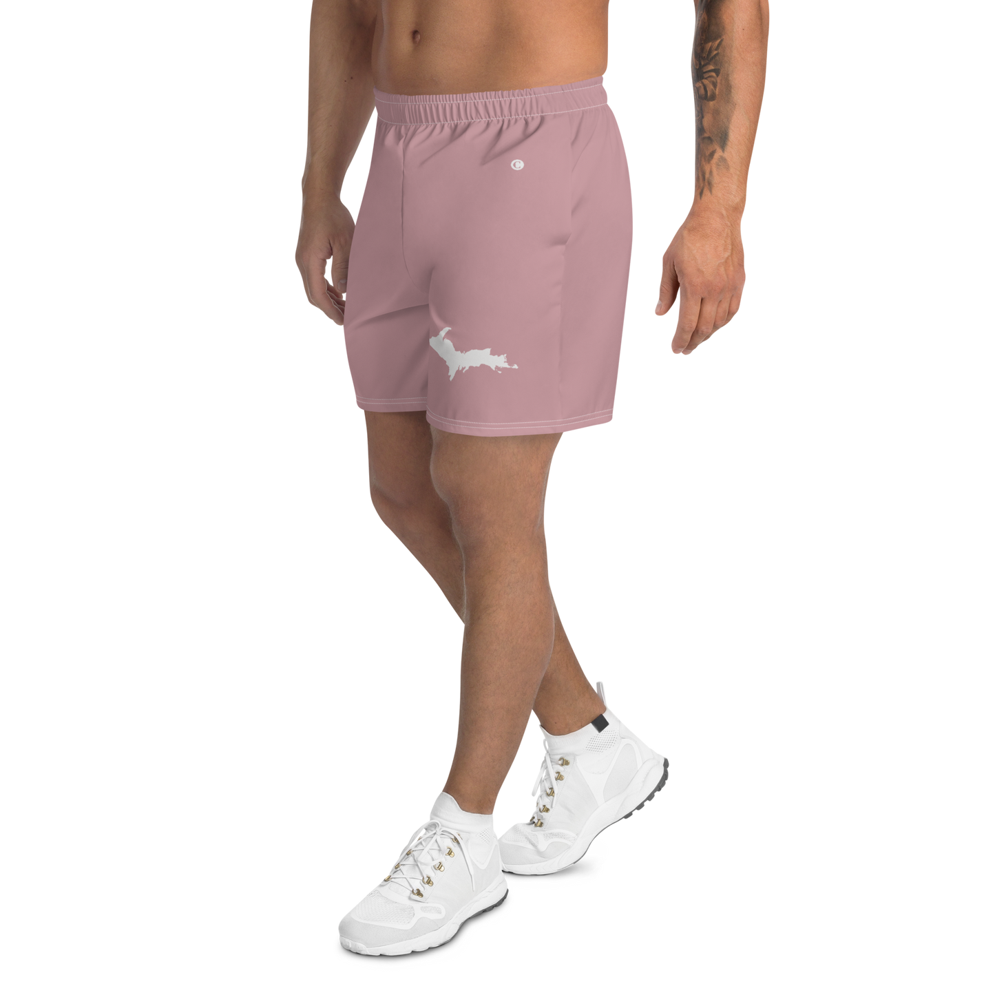 Michigan Upper Peninsula Athletic Shorts (w/ UP USA Flag) | Men's - Cherry Blossom Pink