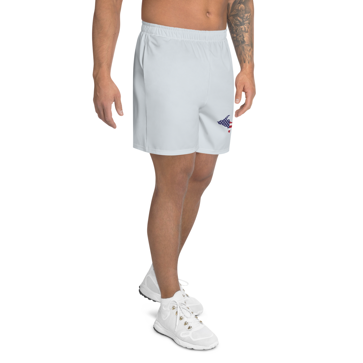 Michigan Upper Peninsula Athletic Shorts (w/ UP USA Outline) | Men's - Gossy White