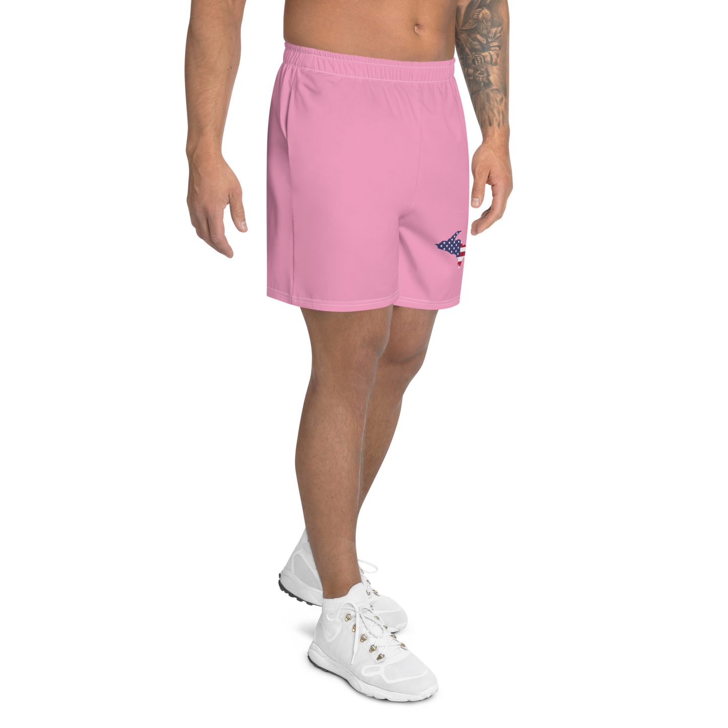 Michigan Upper Peninsula Athletic Shorts (w/ UP USA Flag) | Men's - '67 Caddie Pink