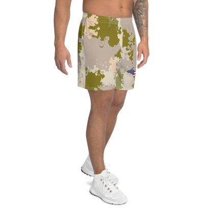 Michigan Upper Peninsula Athletic Shorts (w/ UP USA Flag) | Men's - Rosy Mound Camo