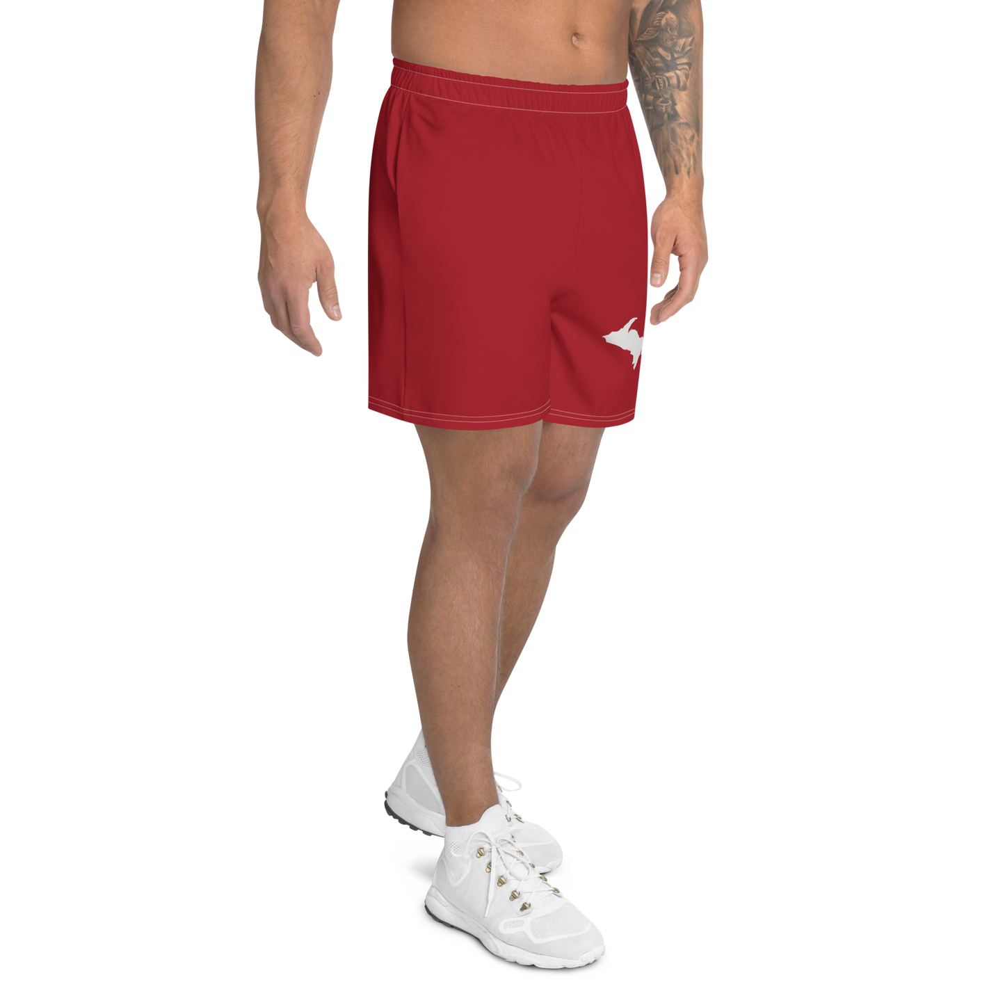 Michigan Upper Peninsula Athletic Shorts (w/ UP USA Flag) | Men's - Thimbleberry Red