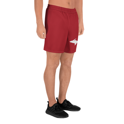 Michigan Upper Peninsula Athletic Shorts (w/ UP USA Flag) | Men's - Thimbleberry Red