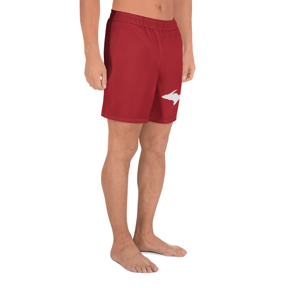 Michigan Upper Peninsula Athletic Shorts (w/ UP USA Flag) | Men's - Thimbleberry Red