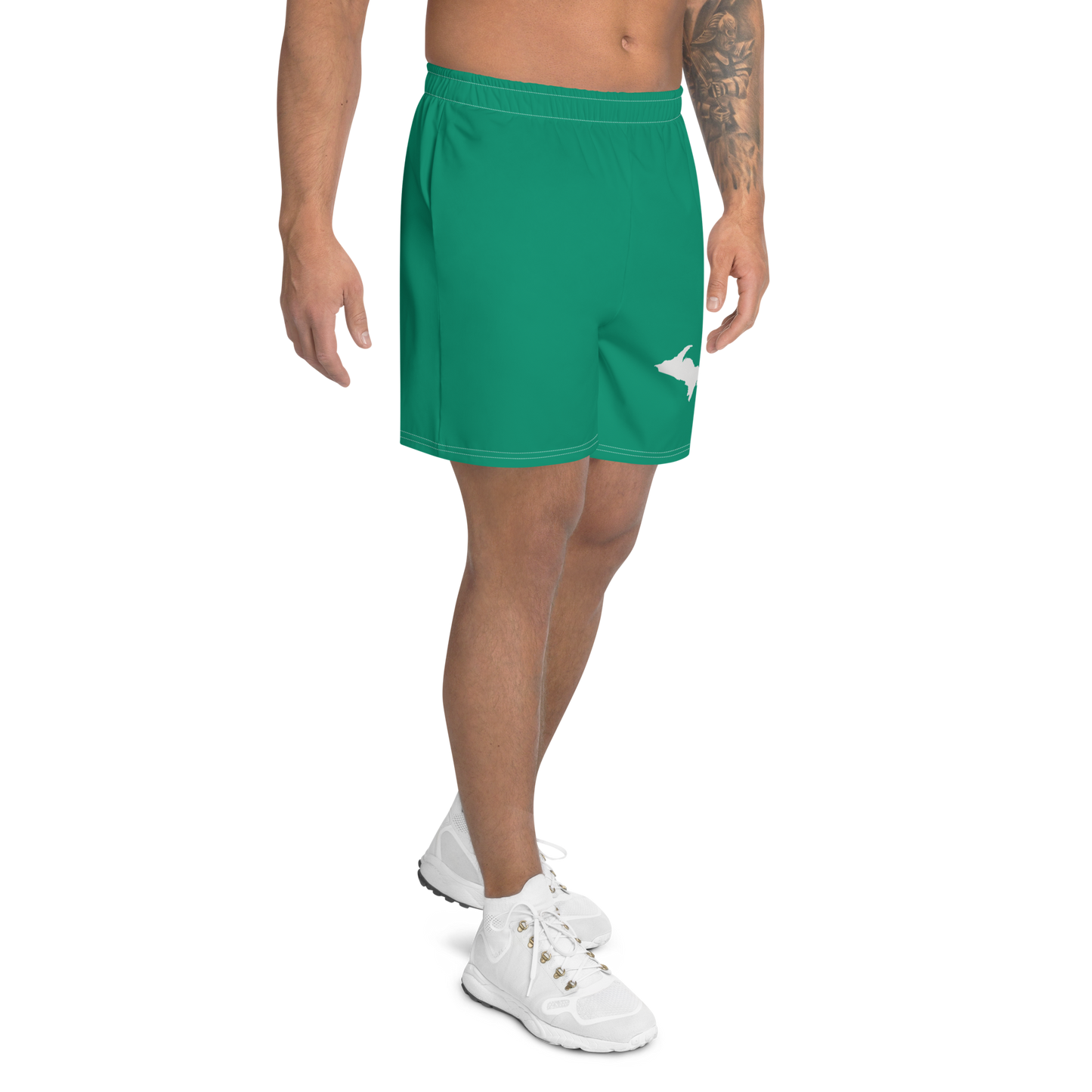 Michigan Upper Peninsula Athletic Shorts (w/ UP USA Flag) | Men's - Emerald Green