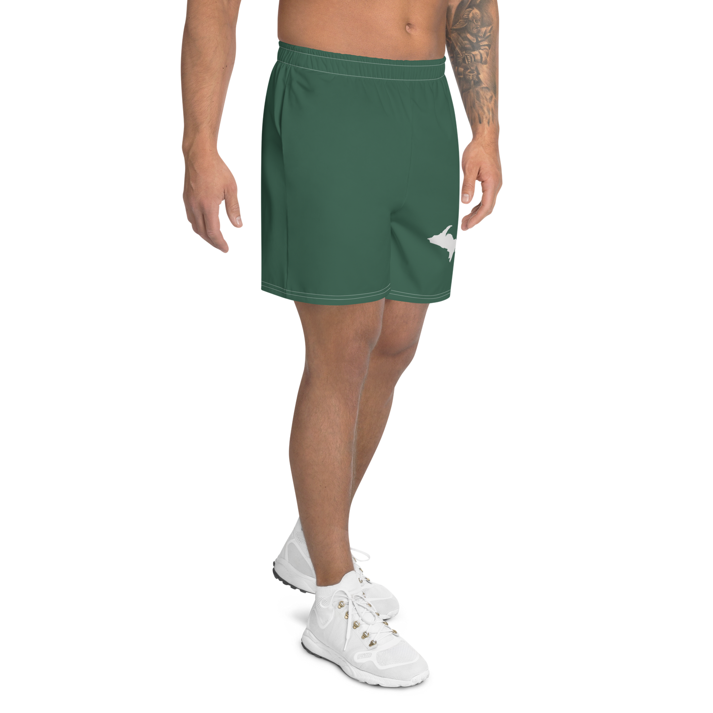 Michigan Upper Peninsula Athletic Shorts (w/ UP USA Flag) | Men's - Ginger Ale Green