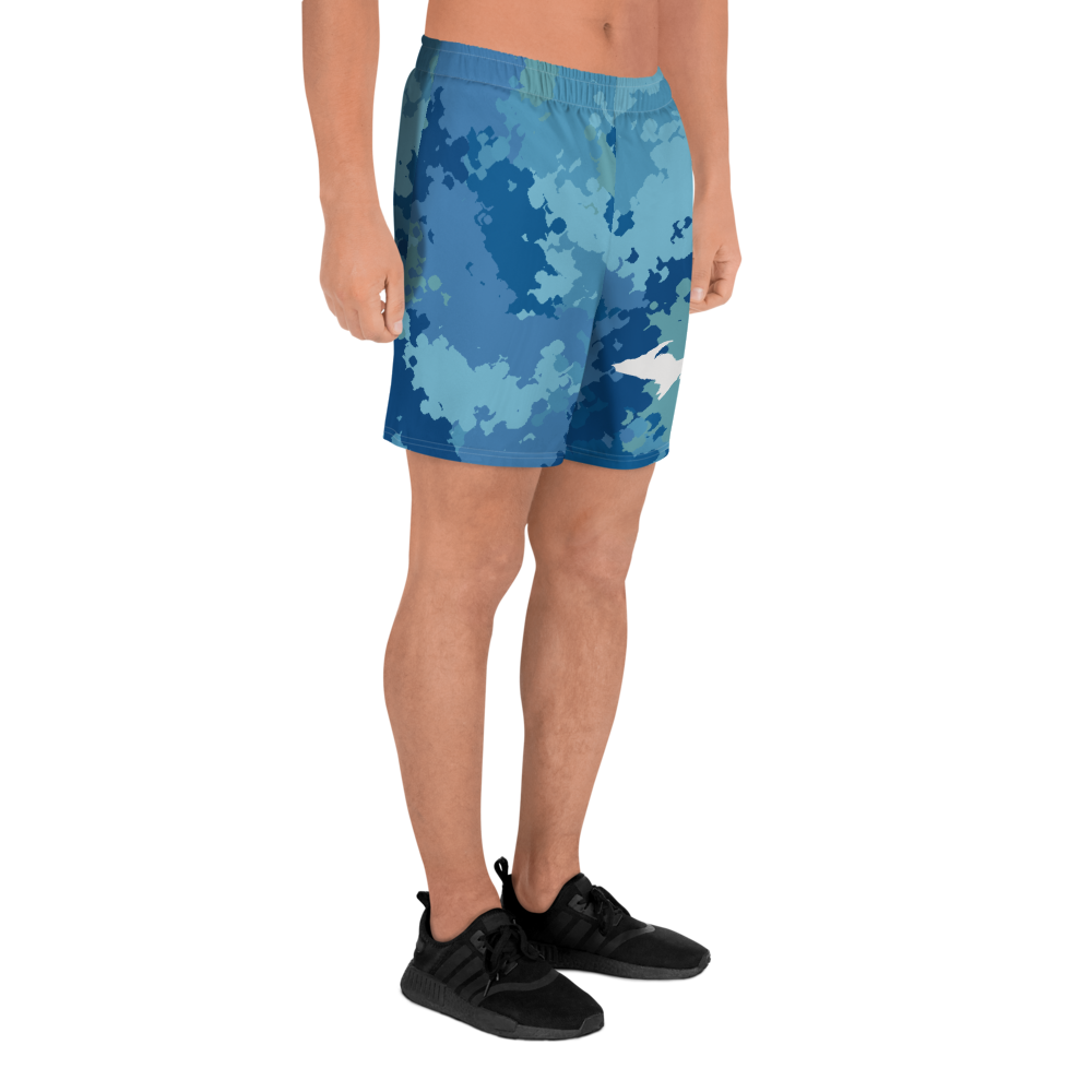 Michigan Upper Peninsula Athletic Shorts (w/ UP USA Flag) | Men's - Great Lakes Camo