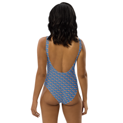 Michigan Upper Peninsula One-Piece Swimsuit (w/ Copper UP Pattern) | Lake Superior Blue