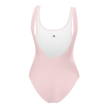 Michigan Upper Peninsula One-Piece Swimsuit (w/ Copper Outline) | Pale Pink