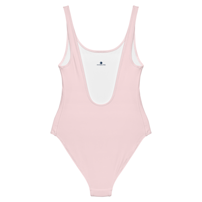 Michigan Upper Peninsula One-Piece Swimsuit (w/ Copper Outline) | Pale Pink