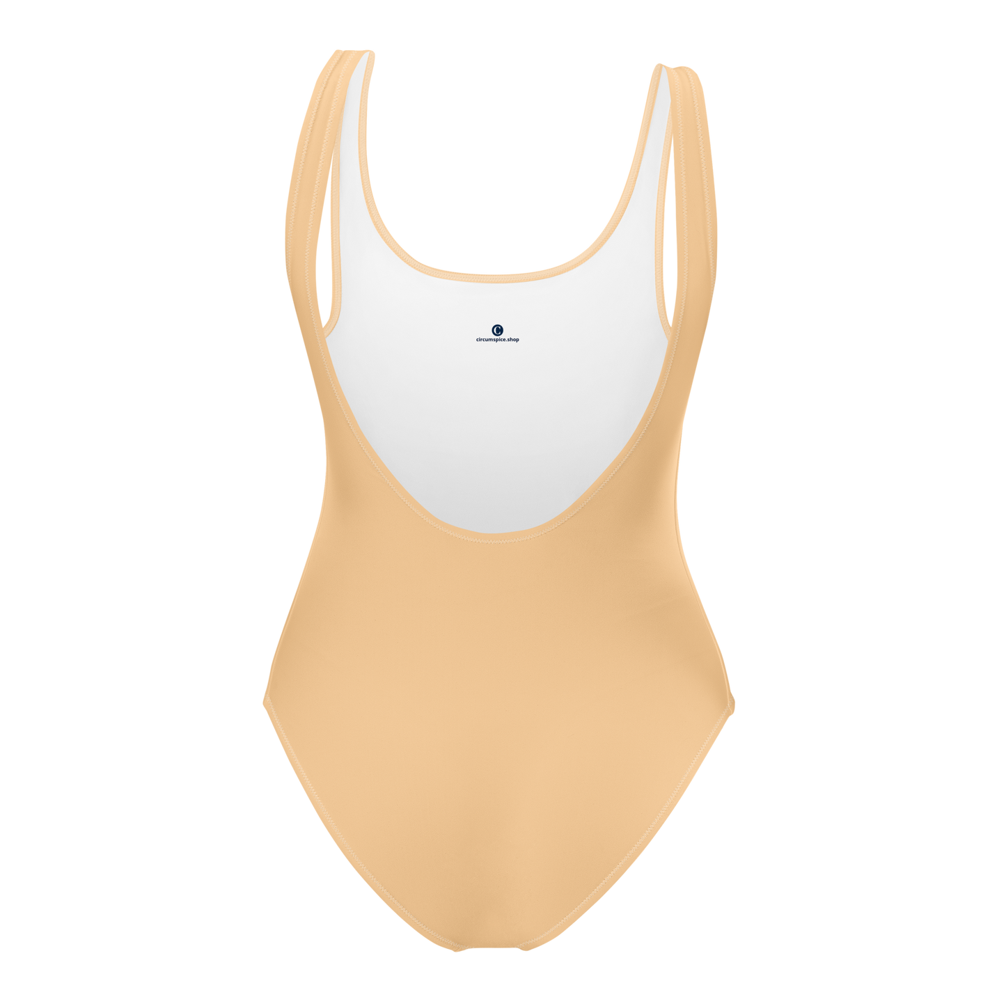 Michigan Upper Peninsula One-Piece Swimsuit (w/ Copper Outline) | Pale Apricot