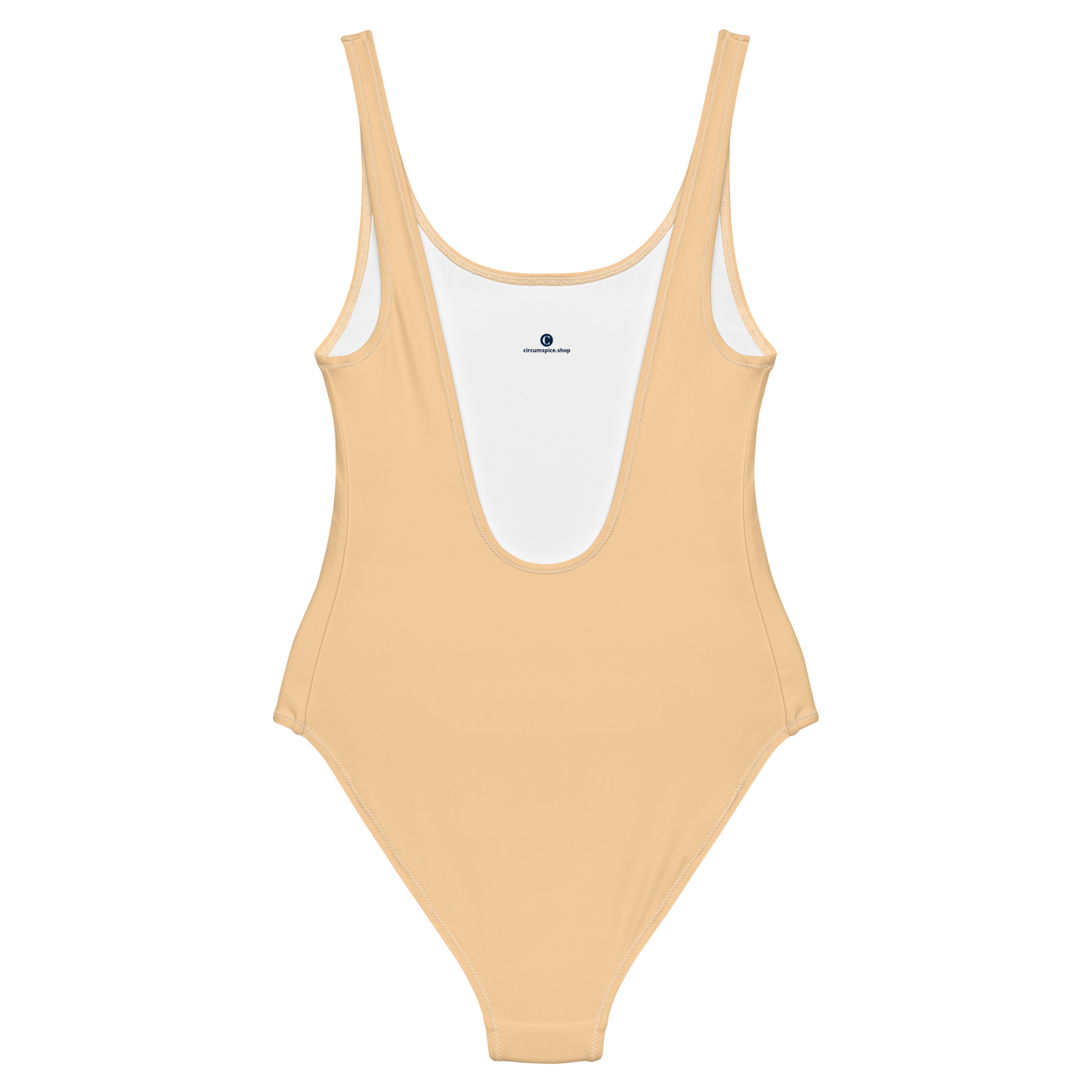 Michigan Upper Peninsula One-Piece Swimsuit (w/ Copper Outline) | Pale Apricot