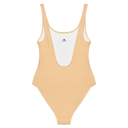 Michigan Upper Peninsula One-Piece Swimsuit (w/ Copper Outline) | Pale Apricot