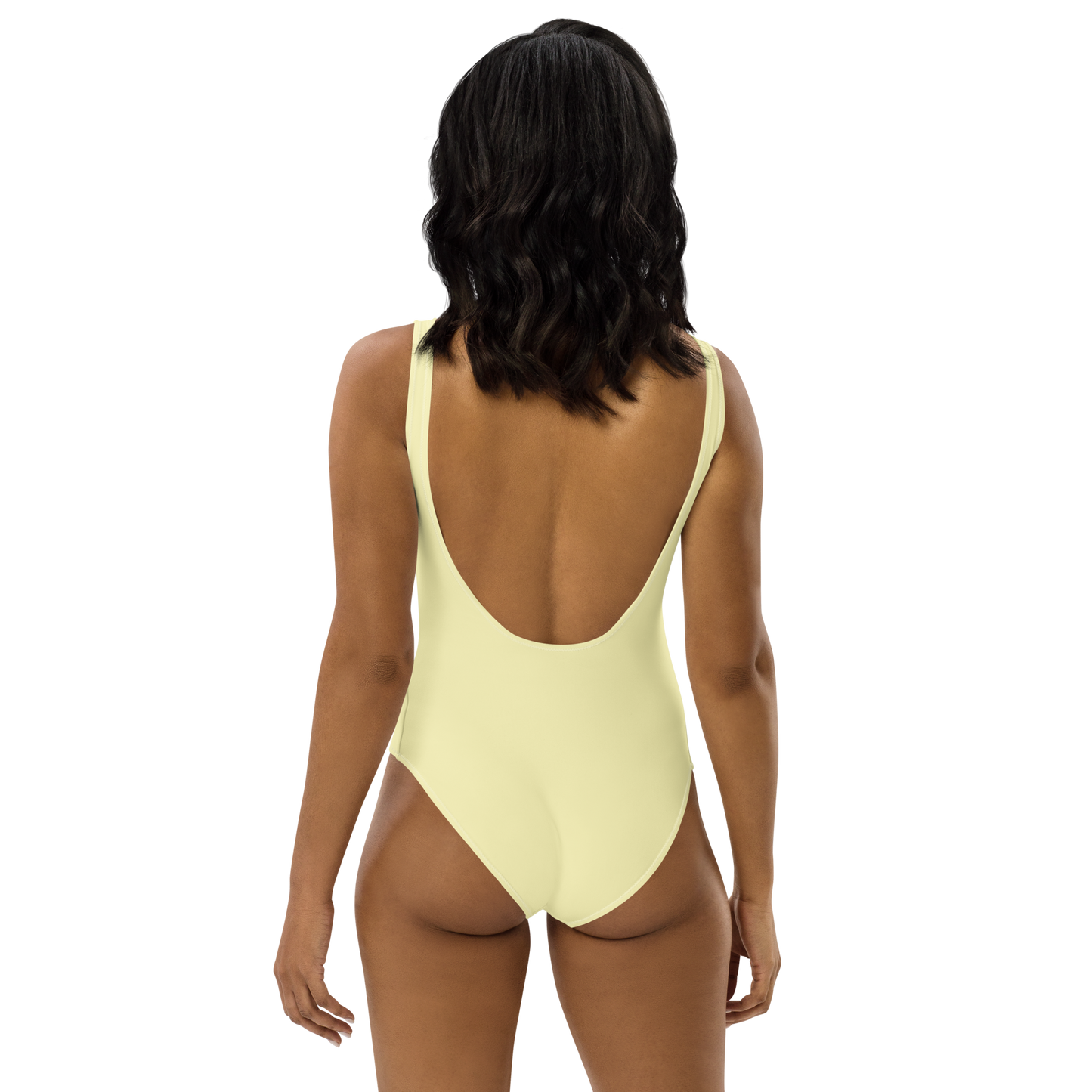 Michigan Upper Peninsula One-Piece Swimsuit (w/ Copper Outline) | Canary Yellow