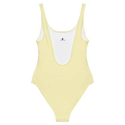 Michigan Upper Peninsula One-Piece Swimsuit (w/ Copper Outline) | Canary Yellow