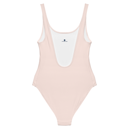 Michigan Upper Peninsula One-Piece Swimsuit (w/ Copper Outline) | Champagne Pink