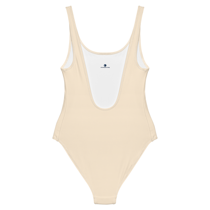 Michigan Upper Peninsula One-Piece Swimsuit (w/ Copper Outline) | Champagne White