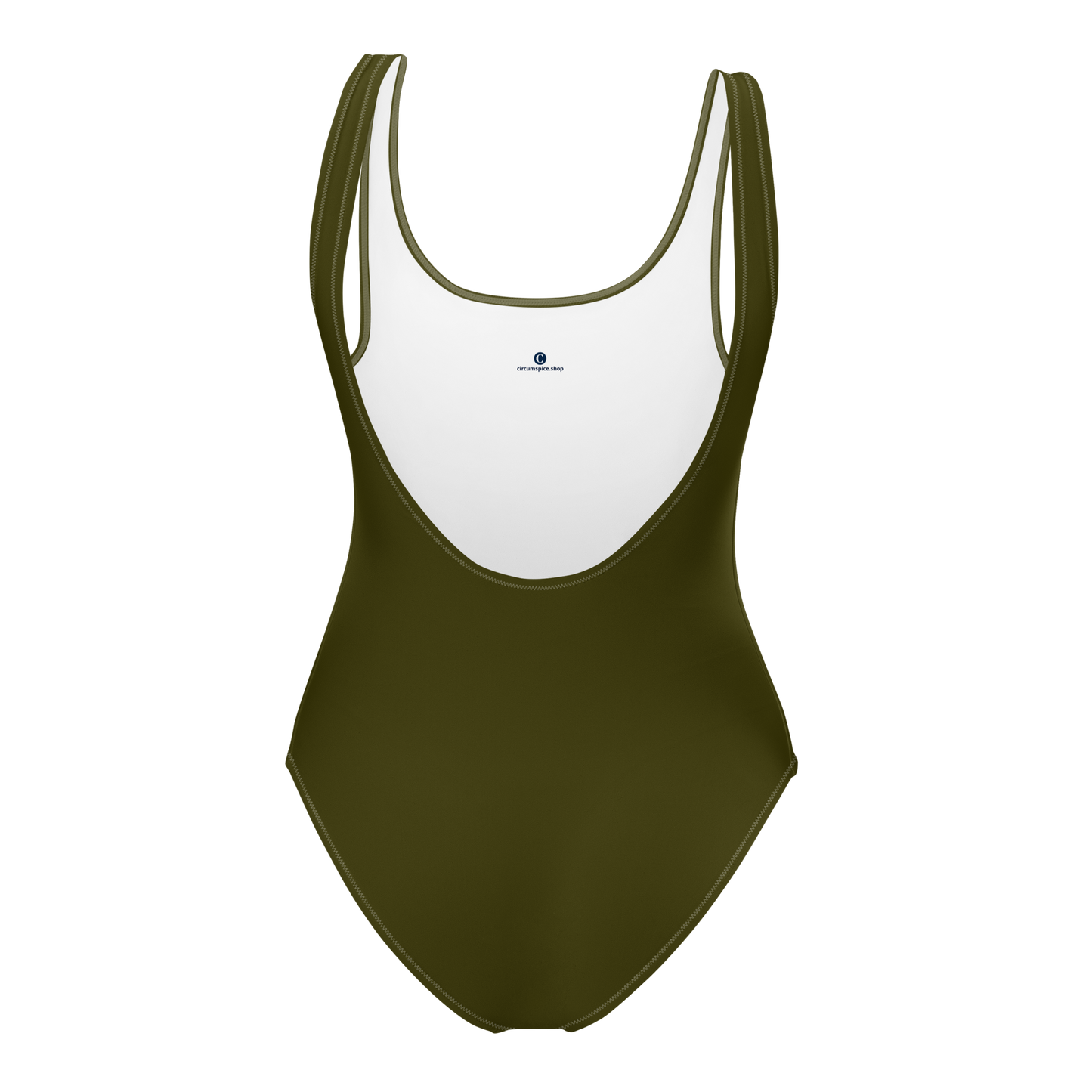 Michigan Upper Peninsula One-Piece Swimsuit (w/ UP Outline) | Military Green