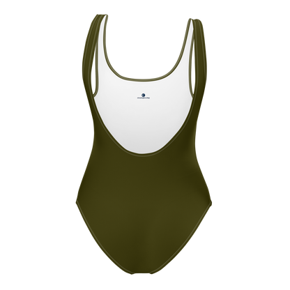 Michigan Upper Peninsula One-Piece Swimsuit (w/ UP Outline) | Military Green