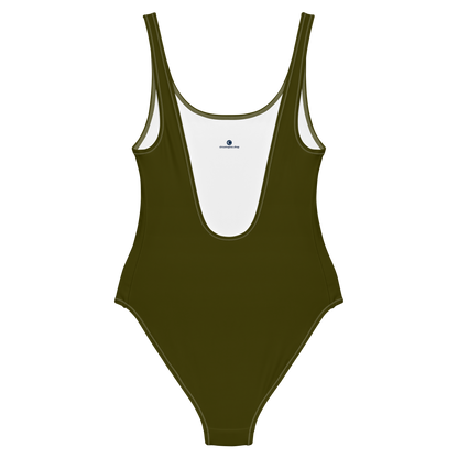 Michigan Upper Peninsula One-Piece Swimsuit (w/ UP Outline) | Military Green