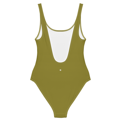 Michigan Upper Peninsula One-Piece Swimsuit (w/ UP Outline) | Scrub Gold