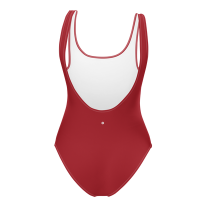 Michigan Upper Peninsula One-Piece Swimsuit (w/ UP Outline) | Thimbleberry Red