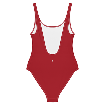 Michigan Upper Peninsula One-Piece Swimsuit (w/ UP Outline) | Thimbleberry Red