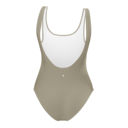 Michigan Upper Peninsula One-Piece Swimsuit (w/ UP Outline) | Petoskey Stone Beige