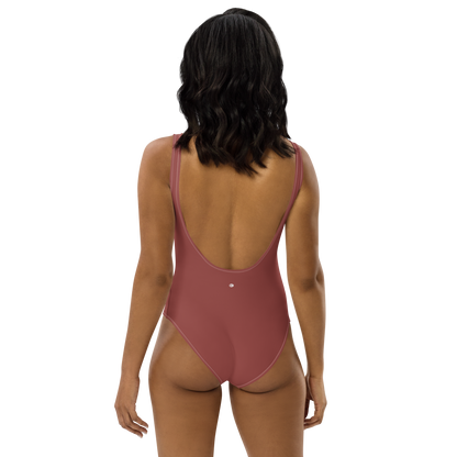 Michigan Upper Peninsula One-Piece Swimsuit (w/ UP Outline) | Ore Dock Red