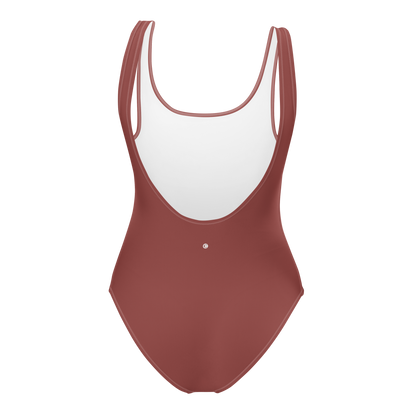 Michigan Upper Peninsula One-Piece Swimsuit (w/ UP Outline) | Ore Dock Red