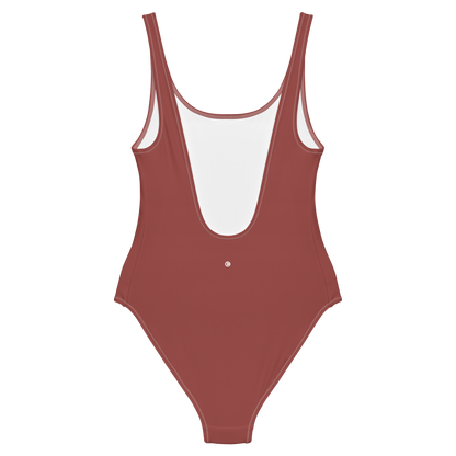 Michigan Upper Peninsula One-Piece Swimsuit (w/ UP Outline) | Ore Dock Red