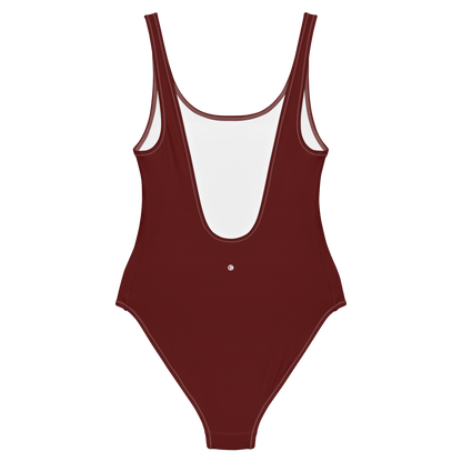 Michigan Upper Peninsula One-Piece Swimsuit (w/ UP Outline) | Cherrywood Color