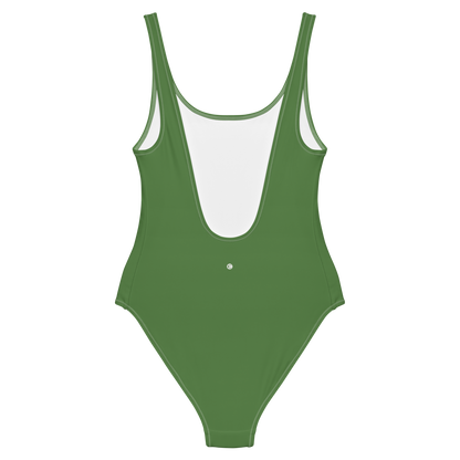 Michigan Upper Peninsula One-Piece Swimsuit (w/ UP Outline) | Pine Green