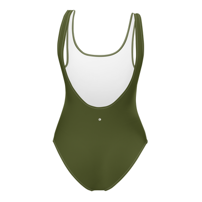 Michigan Upper Peninsula One-Piece Swimsuit (w/ UP Outline) | Army Green