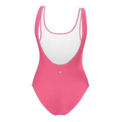 Michigan Upper Peninsula One-Piece Swimsuit (w/ UP Outline) | Rhodochrosite Pink