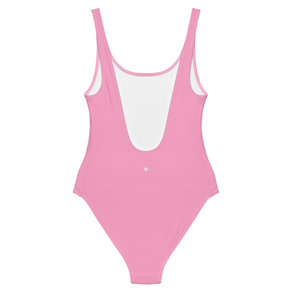 Michigan Upper Peninsula One-Piece Swimsuit (w/ UP Outline) | '67 Caddie Pink