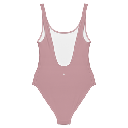 Michigan Upper Peninsula One-Piece Swimsuit (w/ UP Outline) | Cherry Blossom Pink