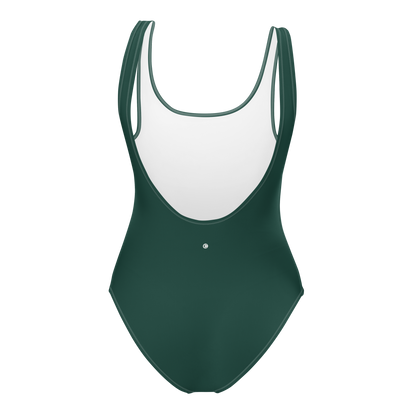 Michigan Upper Peninsula One-Piece Swimsuit (w/ UP Outline) | Laconic Green