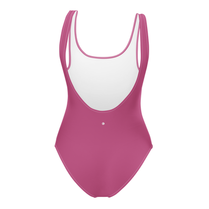 Michigan Upper Peninsula One-Piece Swimsuit (w/ UP Outline) | Apple Blossom Pink