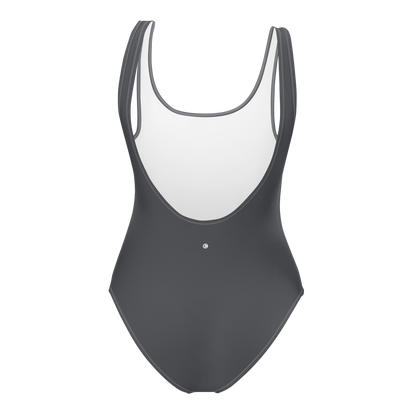 Michigan Upper Peninsula One-Piece Swimsuit (w/ UP Outline) | Iron Ore Grey