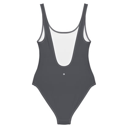 Michigan Upper Peninsula One-Piece Swimsuit (w/ UP Outline) | Iron Ore Grey