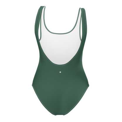 Michigan Upper Peninsula One-Piece Swimsuit (w/ UP Outline) | Ginger Ale Green