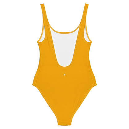 Michigan Upper Peninsula One-Piece Swimsuit (w/ UP Outline) | Birch Leaf Orange