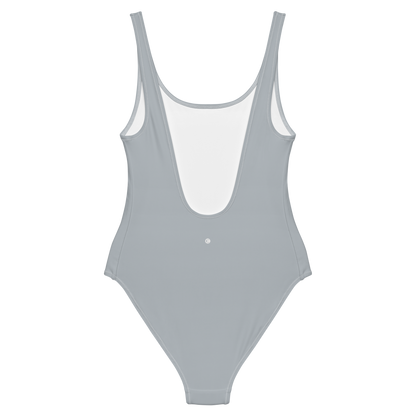 Michigan Upper Peninsula One-Piece Swimsuit (w/ UP Outline) | Silver