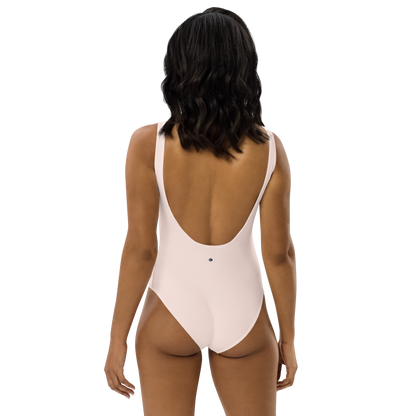 Michigan Upper Peninsula One-Piece Swimsuit (w/ UP Outline) | Champagne Pink