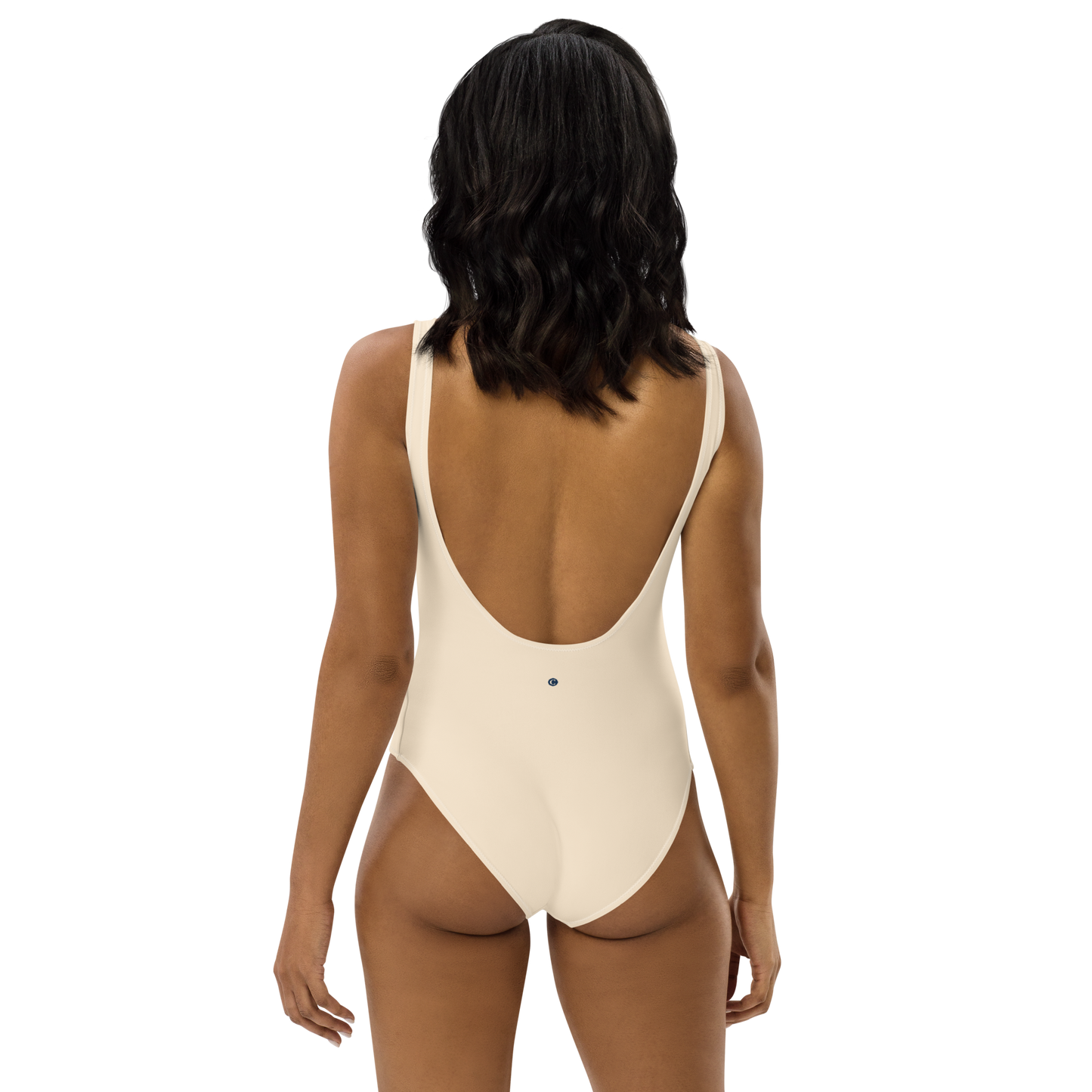 Michigan Upper Peninsula One-Piece Swimsuit (w/ UP Outline) | Champagne White