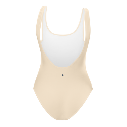 Michigan Upper Peninsula One-Piece Swimsuit (w/ UP Outline) | Champagne White